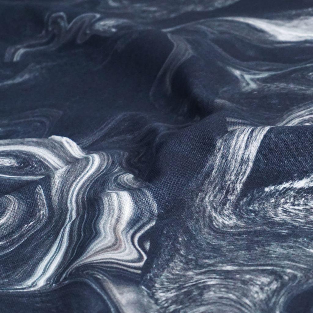 Dekostoff Halbpanama schwarz grau marmoriert